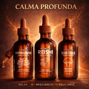 Combo Calma profunda PRO – Ashwagandha +  Reishi + Shiitake | Adaptógenos Grana Terra